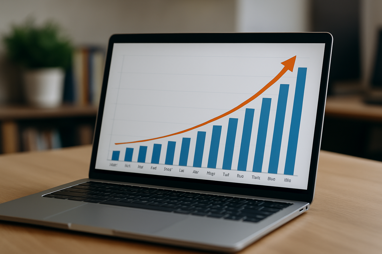 A graph showing exponential growth for a Tech company.