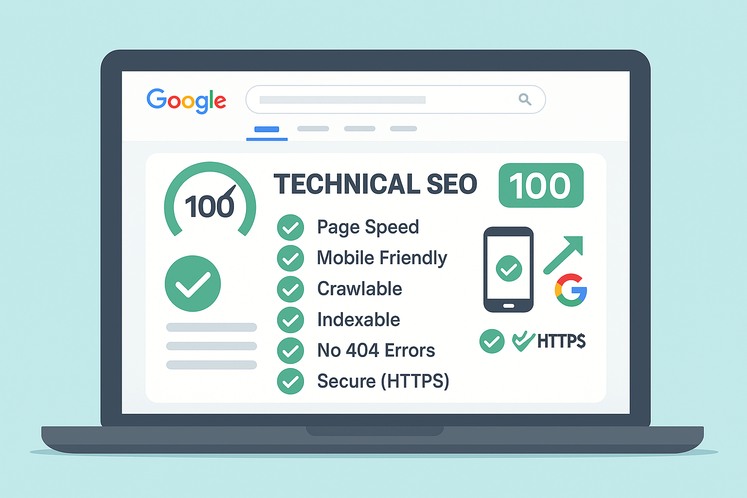 Interconnected gears functioning smoothly, representing a well-optimized website.